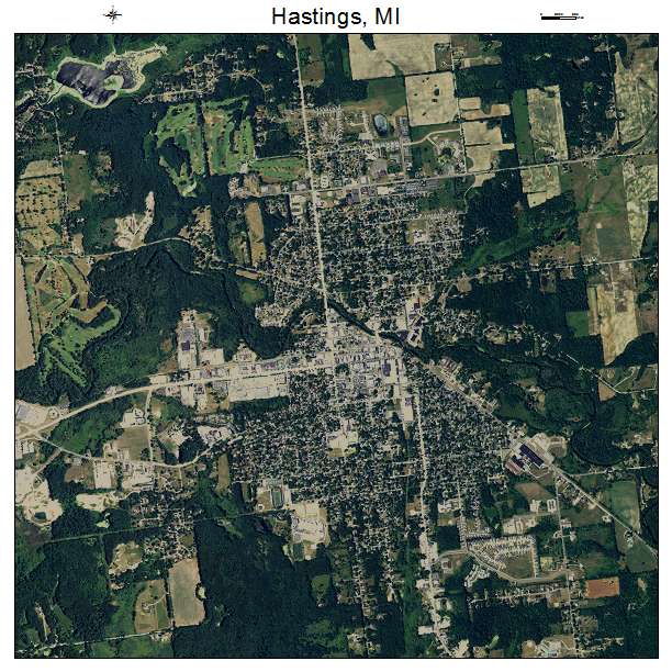 Hastings, MI air photo map