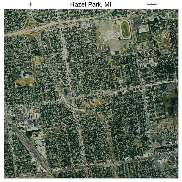 Hazel Park, MI air photo map