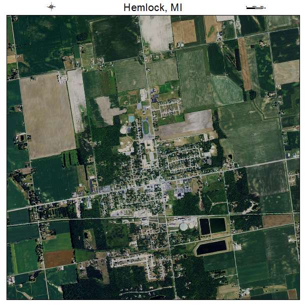 Hemlock, MI air photo map