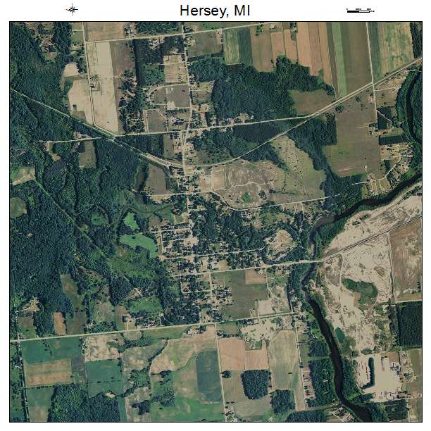 Hersey, MI air photo map