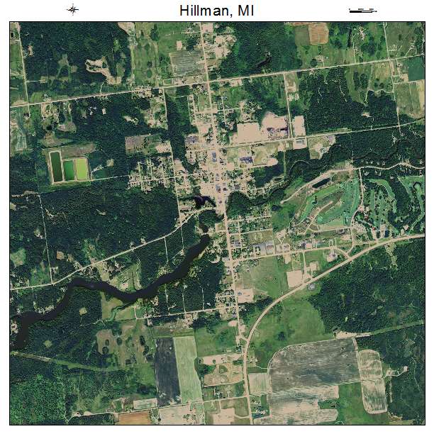 Hillman, MI air photo map