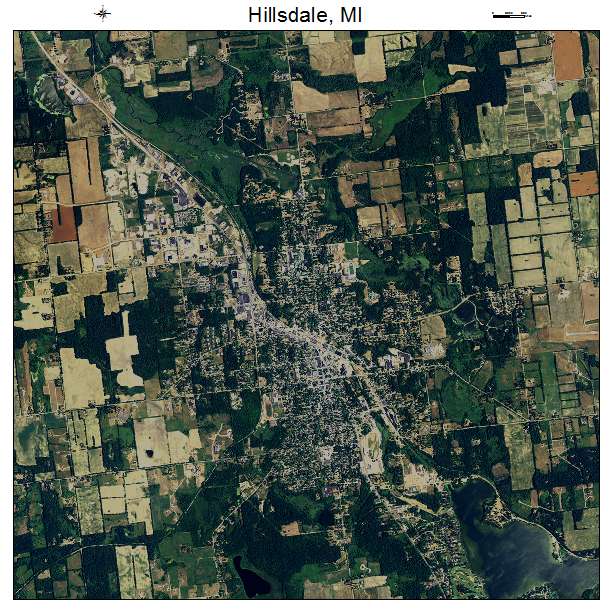 Hillsdale, MI air photo map