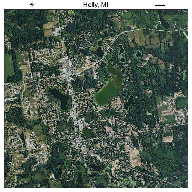 Holly, MI air photo map