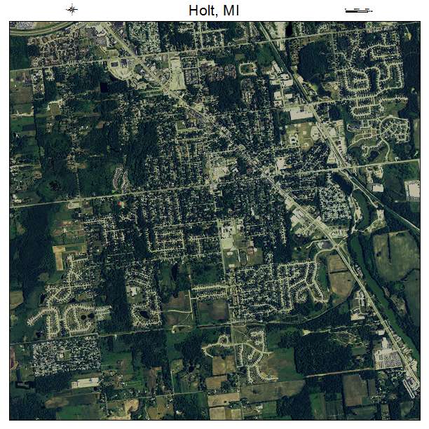 Holt, MI air photo map