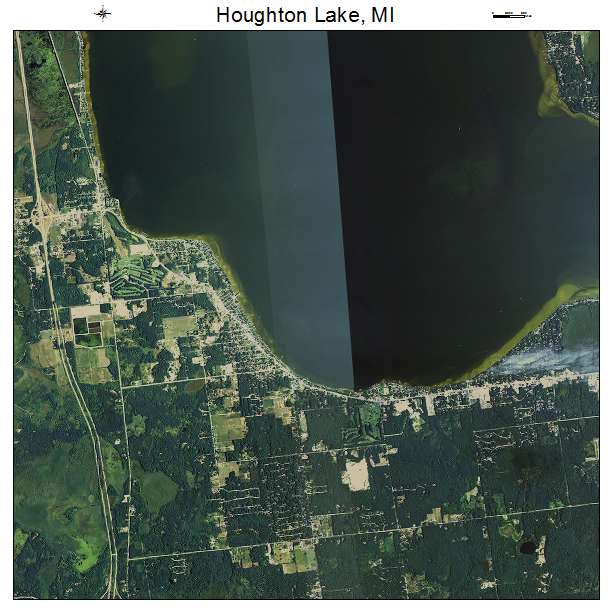 Houghton Lake, MI air photo map