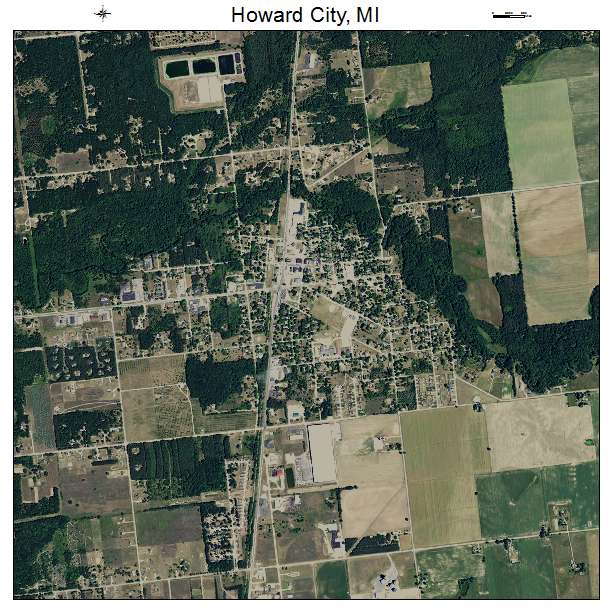 Howard City, MI air photo map