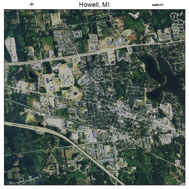 Howell, MI air photo map