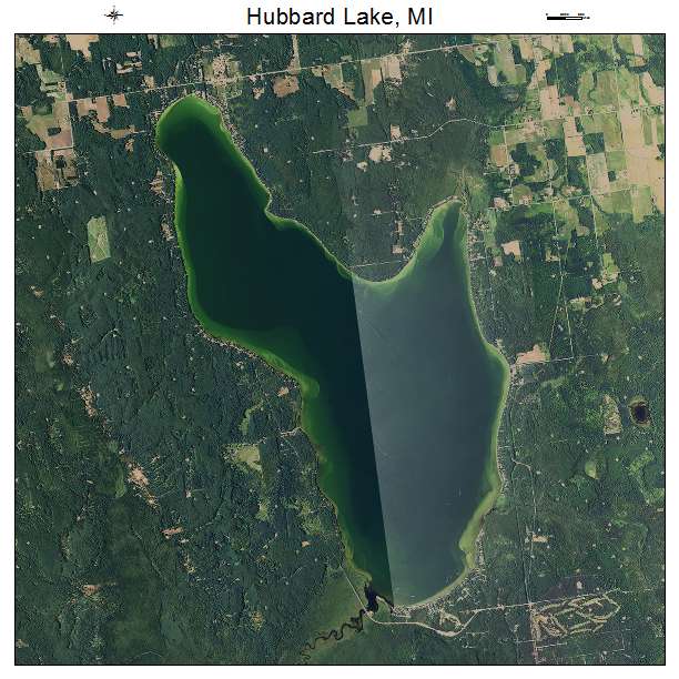 Hubbard Lake, MI air photo map