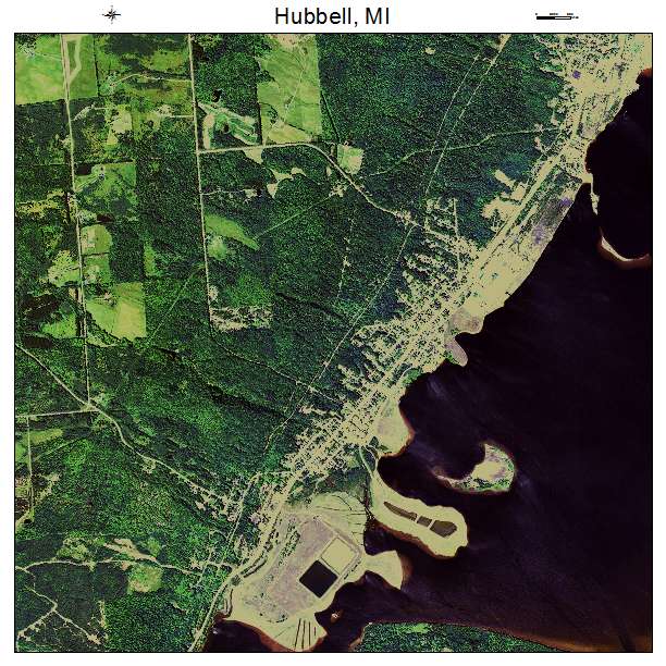 Hubbell, MI air photo map