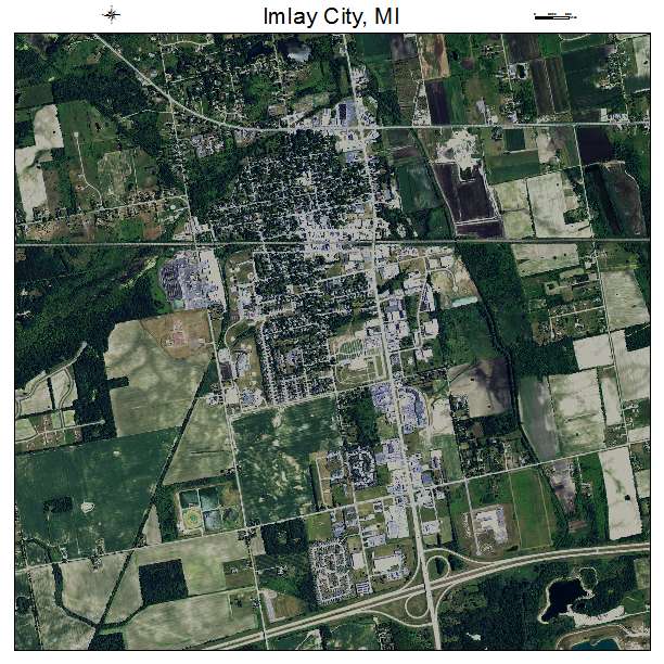 Imlay City, MI air photo map