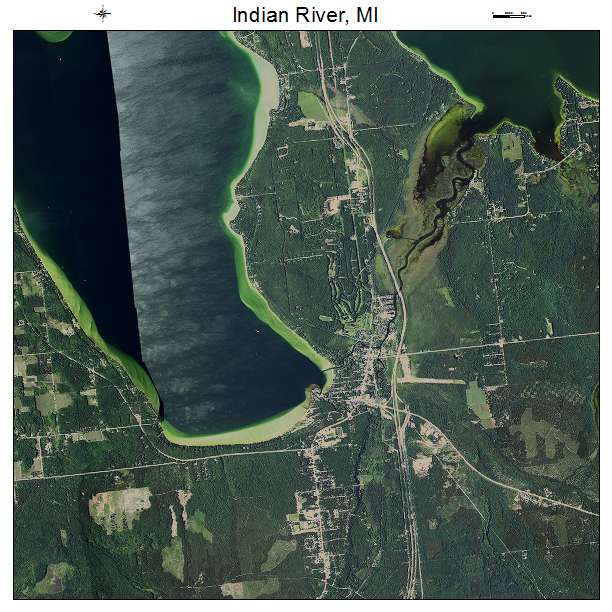 Indian River, MI air photo map