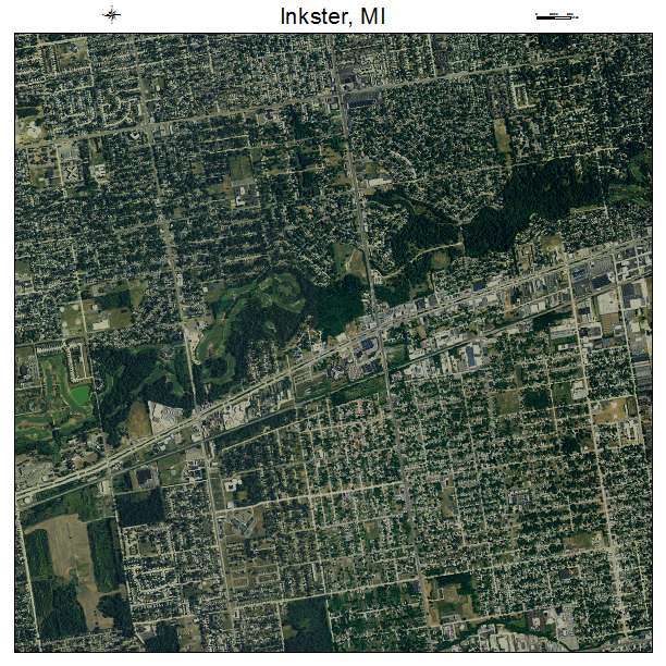 Inkster, MI air photo map