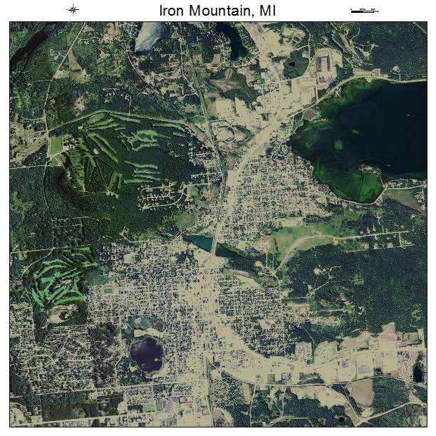 Iron Mountain, MI air photo map
