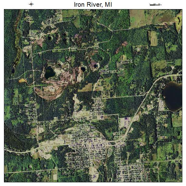 Iron River, MI air photo map