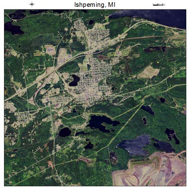 Ishpeming, MI air photo map