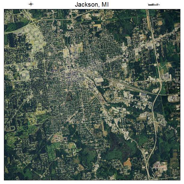 Jackson, MI air photo map