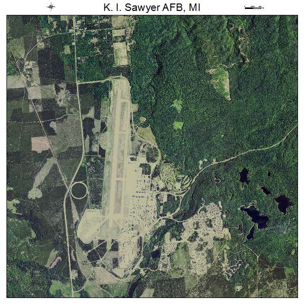 K I Sawyer AFB, MI air photo map
