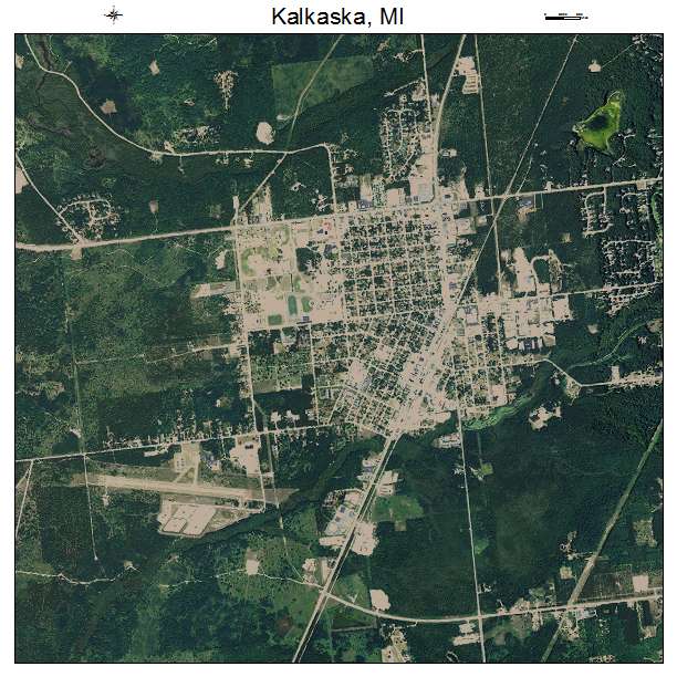 Kalkaska, MI air photo map