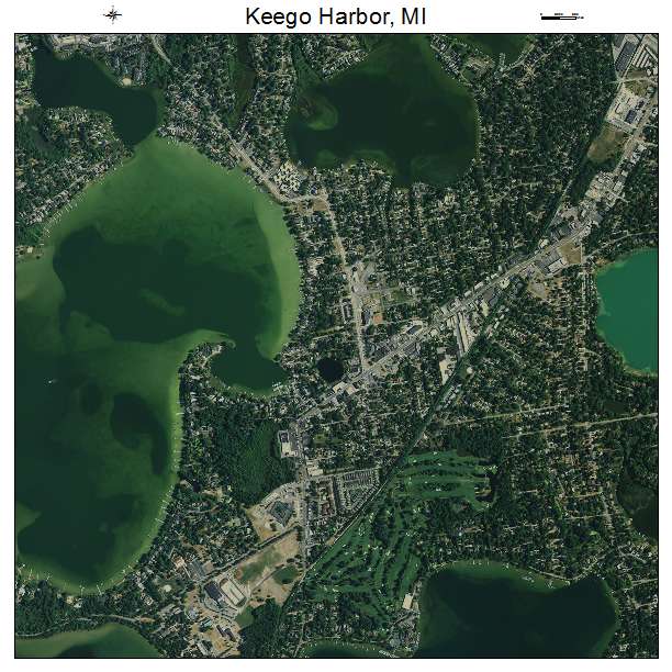 Keego Harbor, MI air photo map