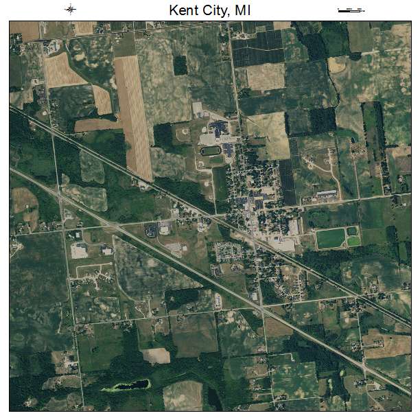 Kent City, MI air photo map
