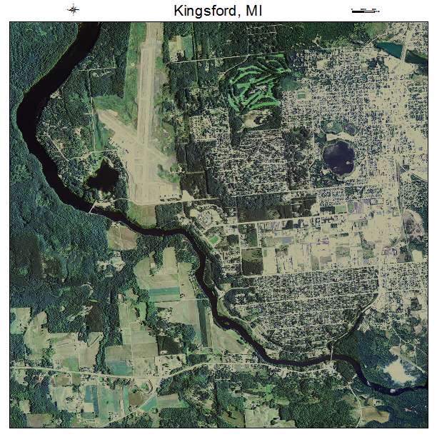 Kingsford, MI air photo map
