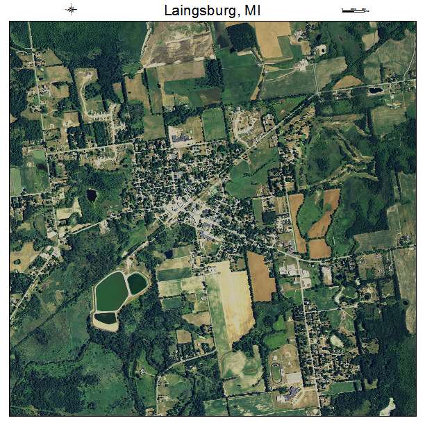 Laingsburg, MI air photo map
