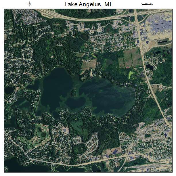 Lake Angelus, MI air photo map