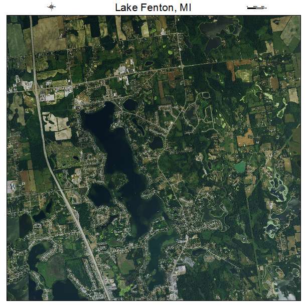 Lake Fenton, MI air photo map