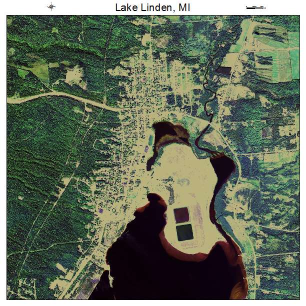 Lake Linden, MI air photo map