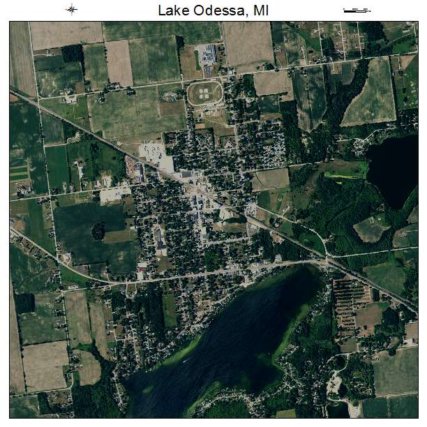 Lake Odessa, MI air photo map