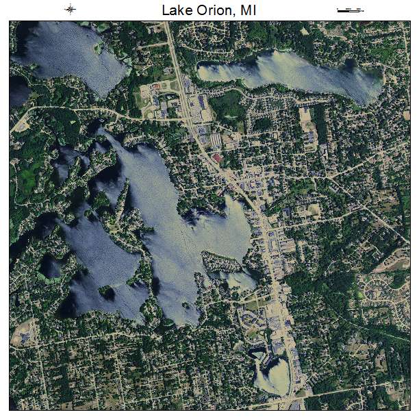 Lake Orion, MI air photo map