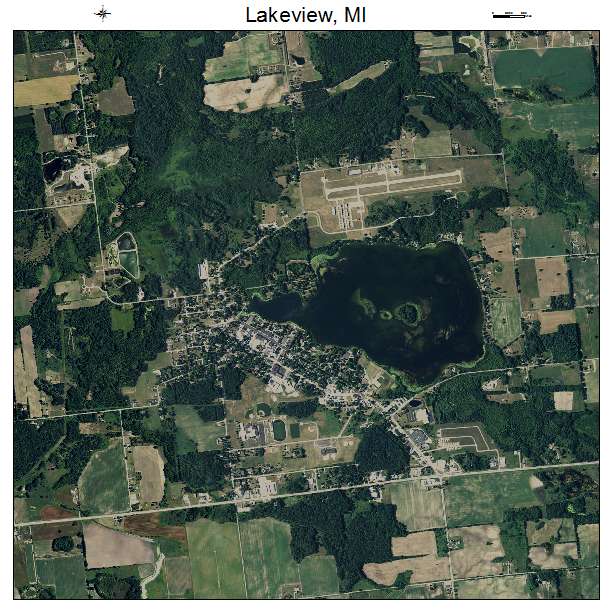 Lakeview, MI air photo map