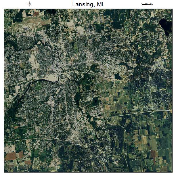 Lansing, MI air photo map