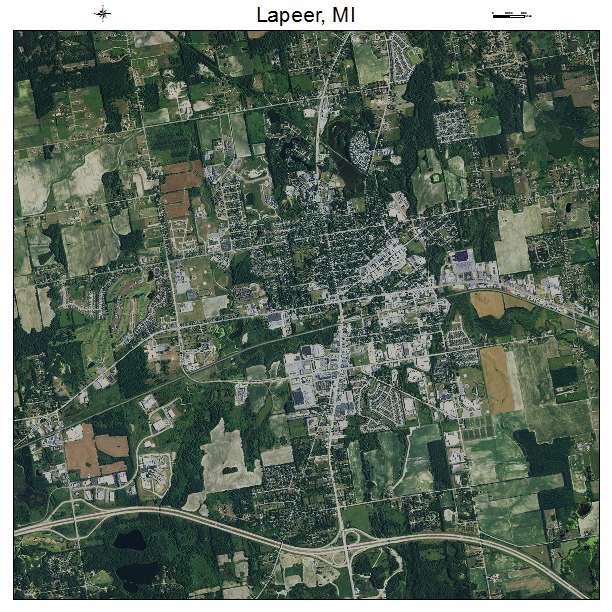 Lapeer, MI air photo map