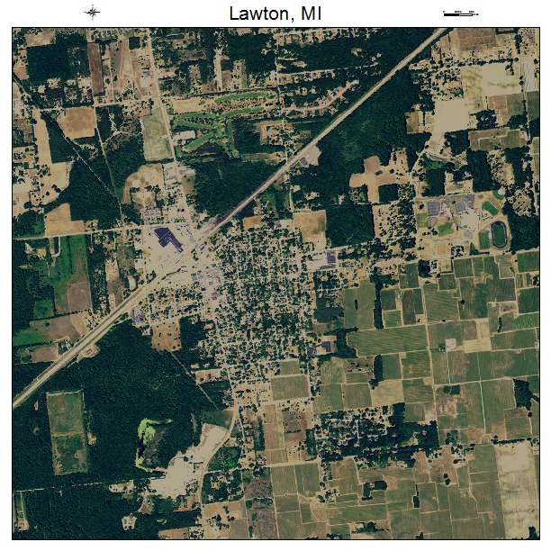 Lawton, MI air photo map