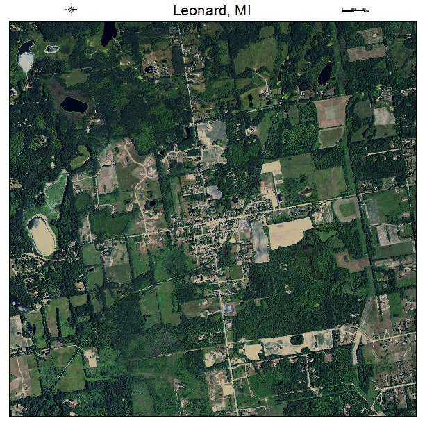 Leonard, MI air photo map