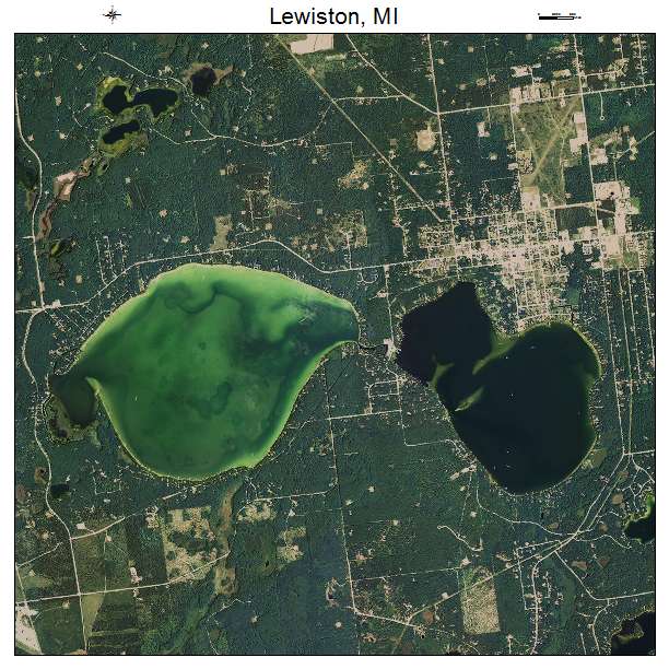 Lewiston, MI air photo map