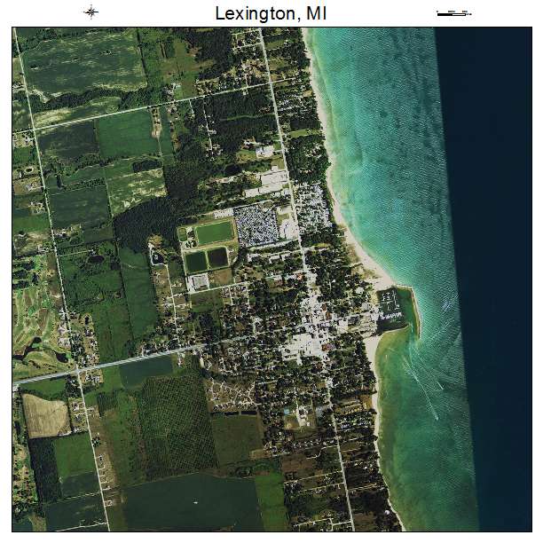 Lexington, MI air photo map