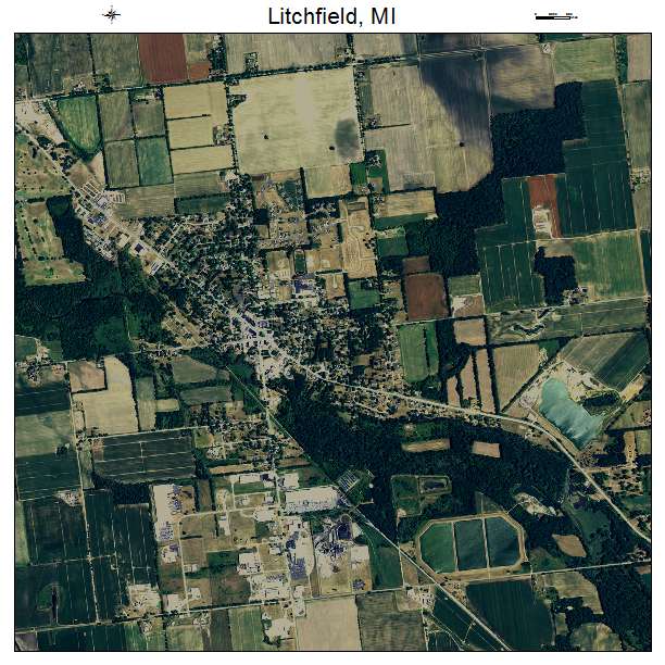 Litchfield, MI air photo map