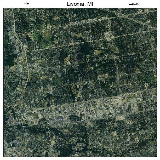 Livonia, MI air photo map