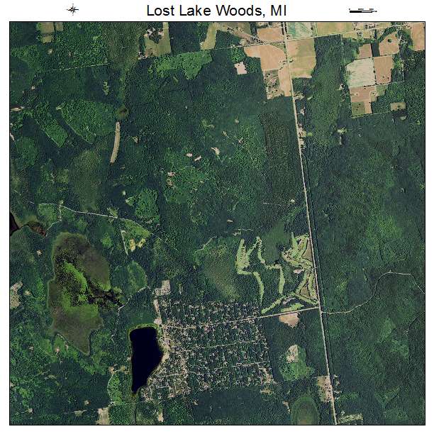 Lost Lake Woods, MI air photo map