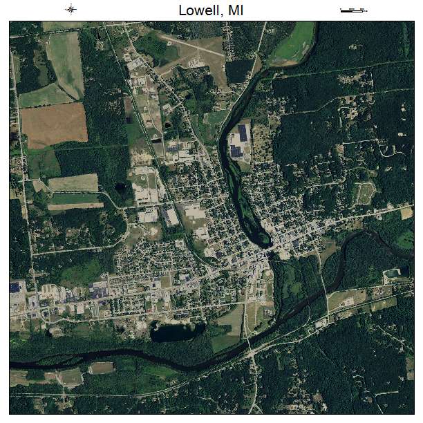 Lowell, MI air photo map