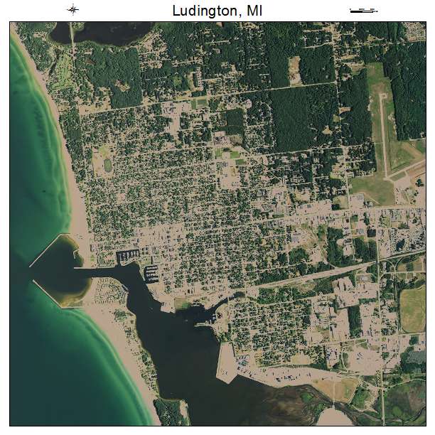 Ludington, MI air photo map