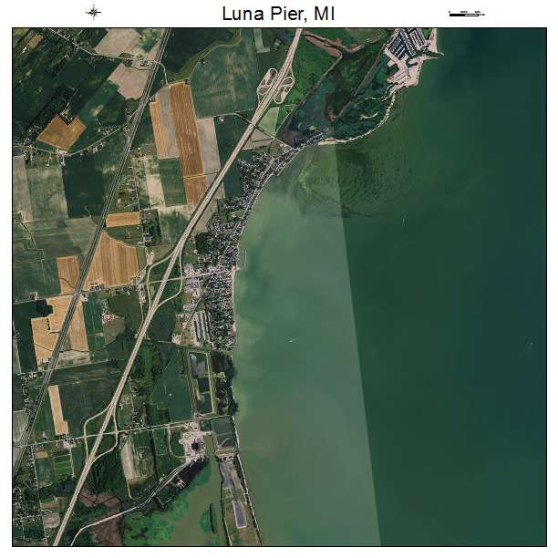 Luna Pier, MI air photo map
