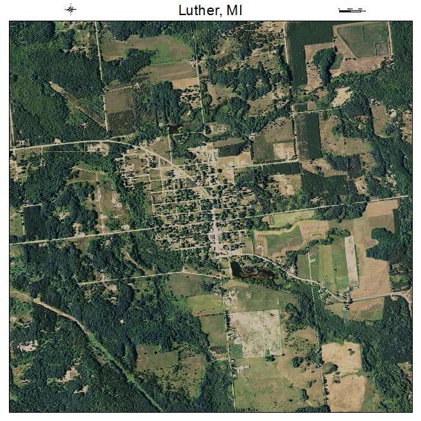 Luther, MI air photo map