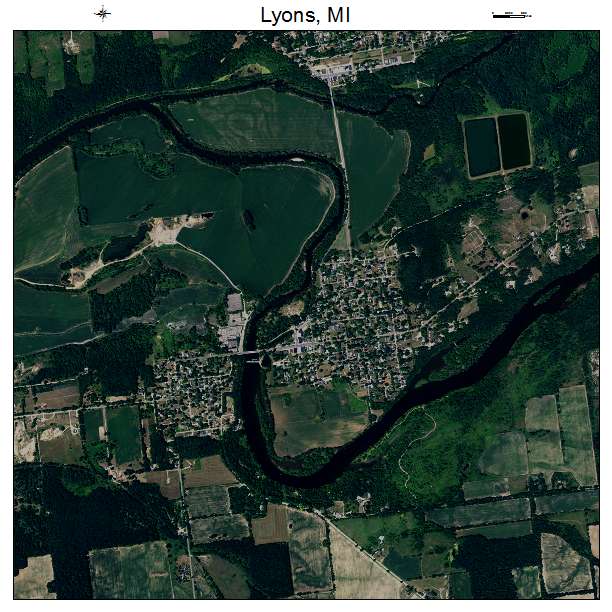 Lyons, MI air photo map