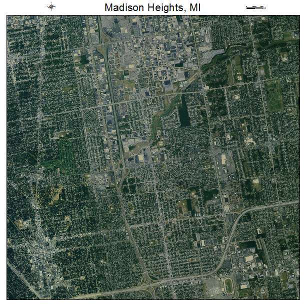 Madison Heights, MI air photo map