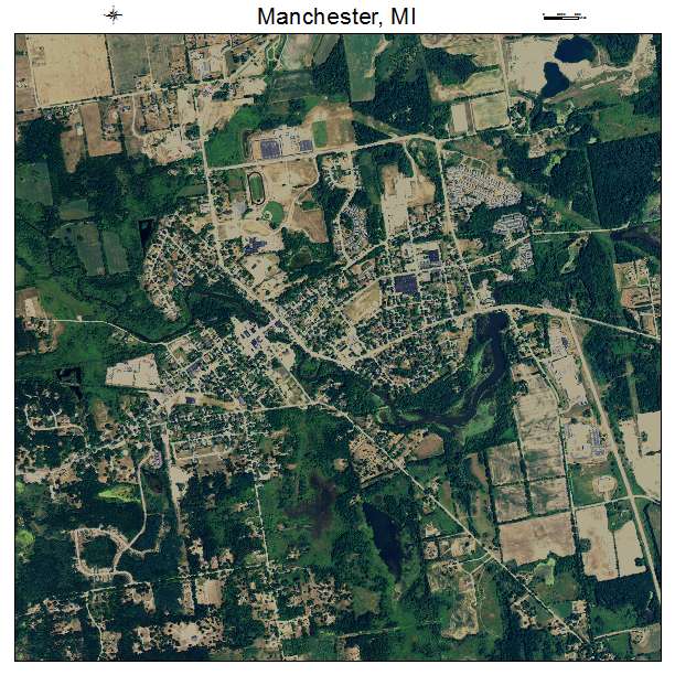 Aerial Photography Map of Manchester, MI Michigan