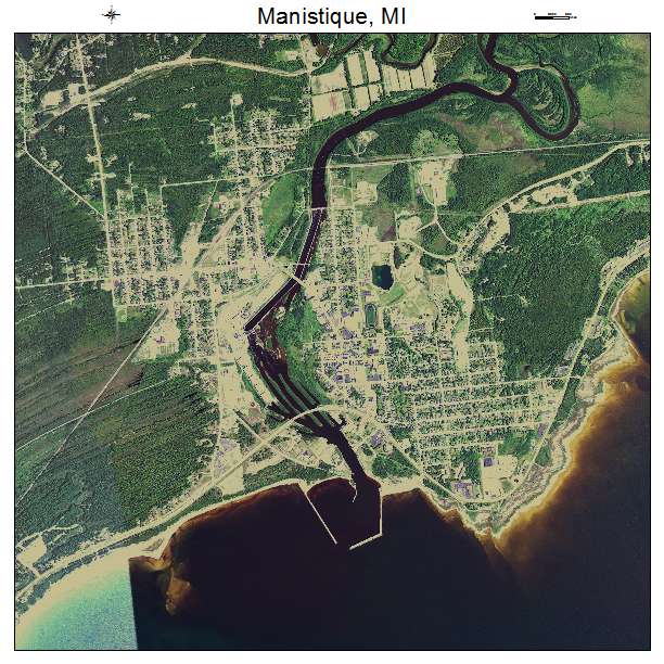 Manistique, MI air photo map