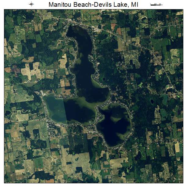 Manitou Beach Devils Lake, MI air photo map